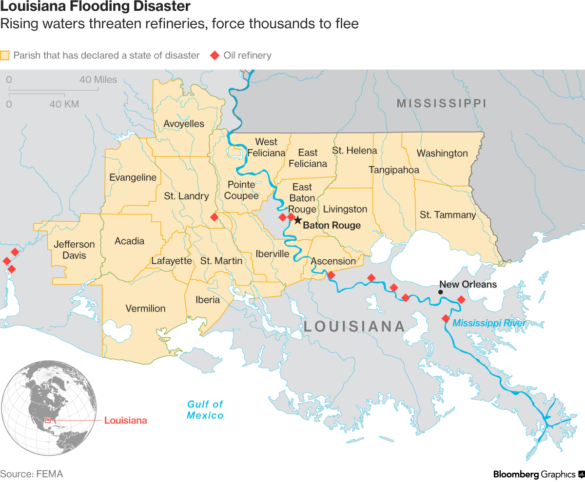 Exxon Said to Slow Louisiana Refinery as People Escape Flood - Bloomberg