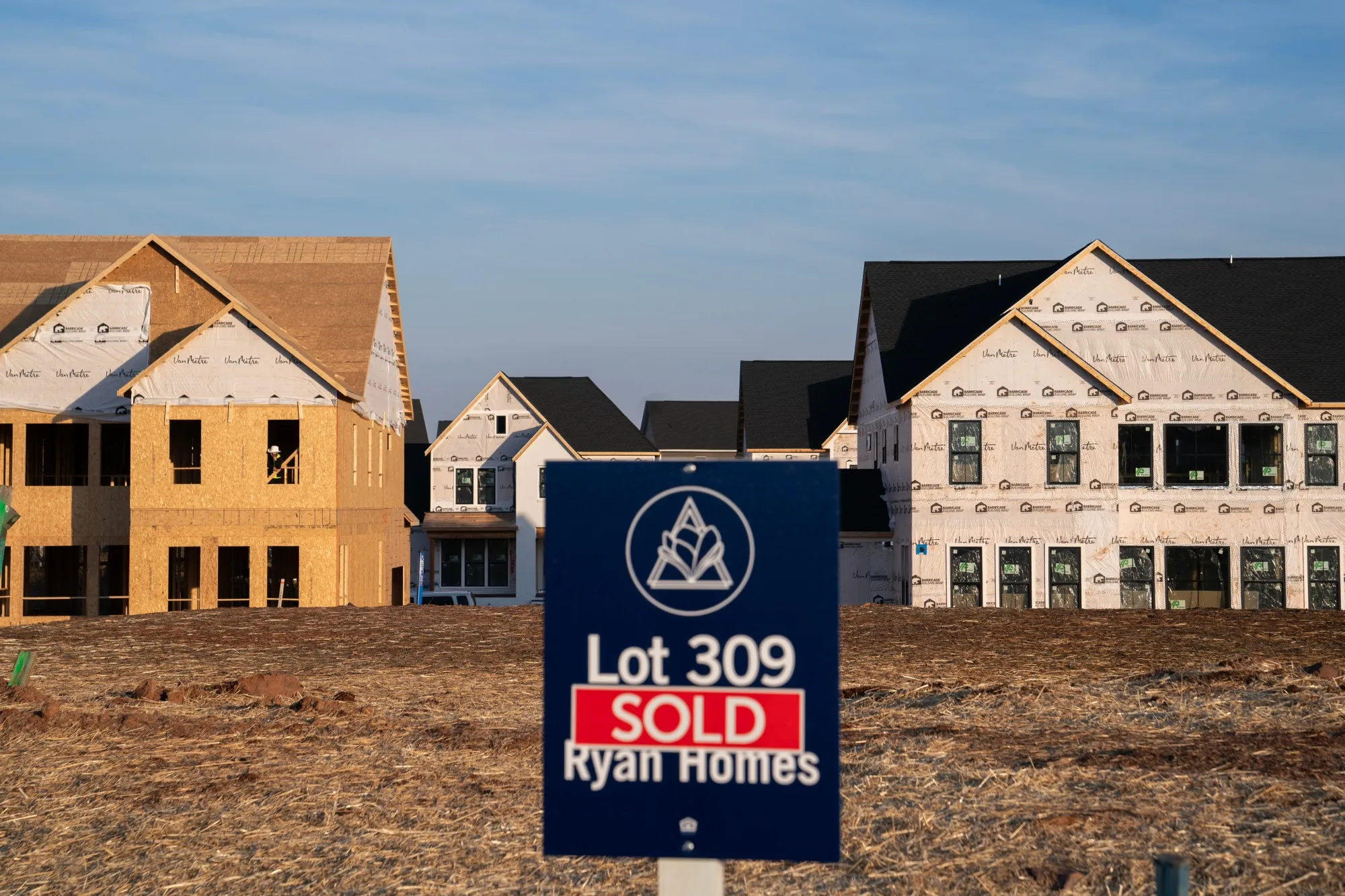 Newly built homes in Aldie, Virginia, US.