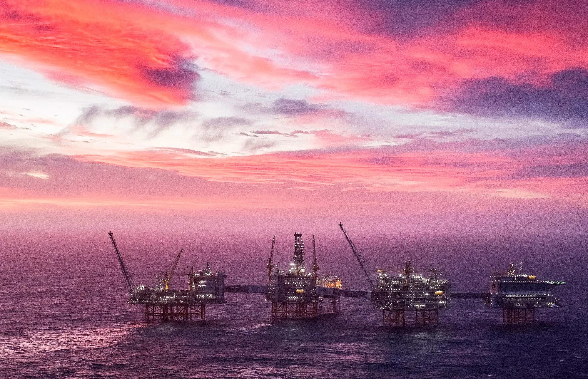 An oil field in the North Sea west of Stavanger, Norway.&nbsp;