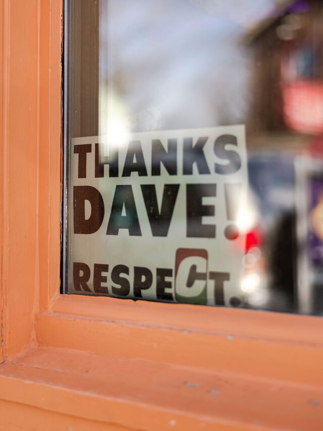 Sign posted in support of Chappelle