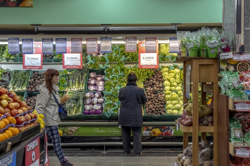 Shoppers in a supermarket in Buenos Aires.