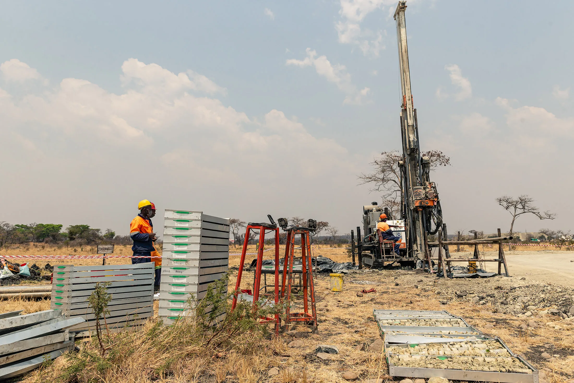 Contractor workers at the Darwendale mining project in 2021.