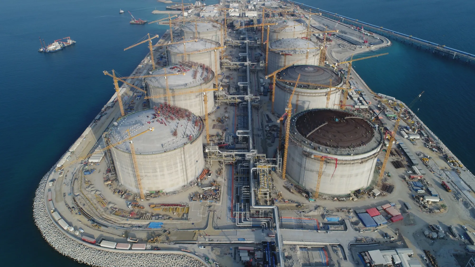 The under-construction Al-Zour LNG terminal, Kuwait.