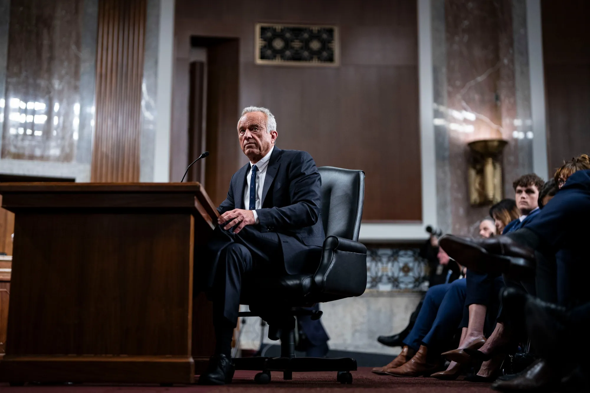 Robert F. Kennedy Jr.&nbsp;during a Senate Finance Committee confirmation hearing in Washington on Jan. 29.