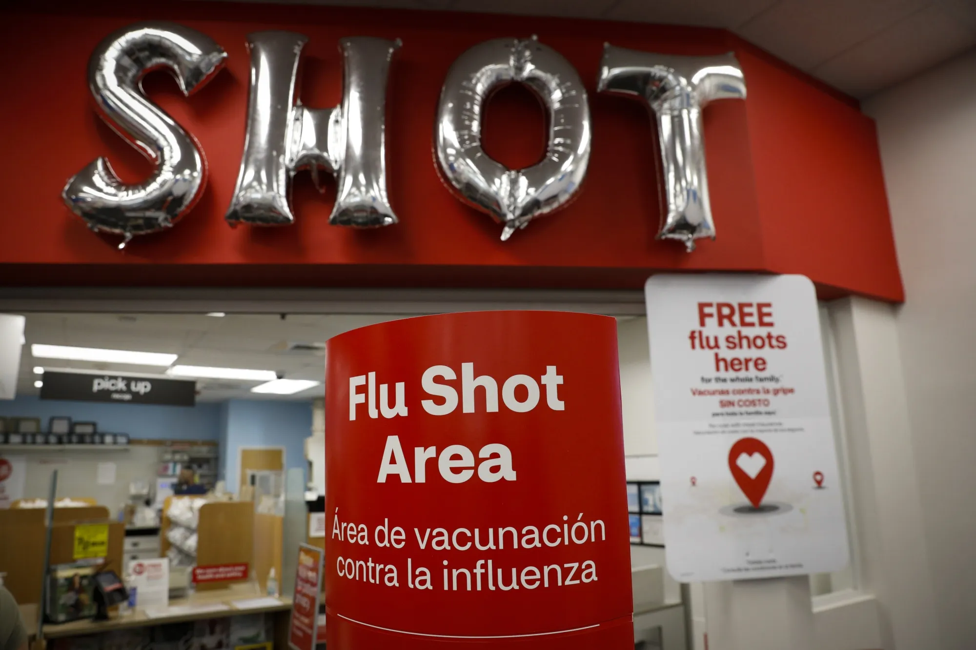 Signs at a CVS&nbsp;pharmacy in Miami.