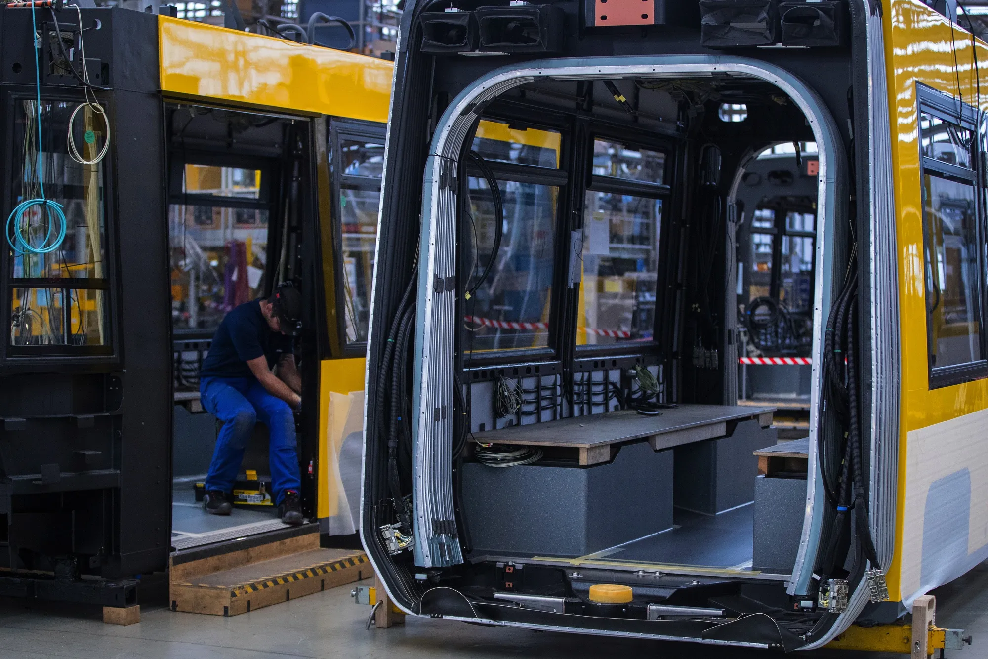 Tram assembly in Germany.