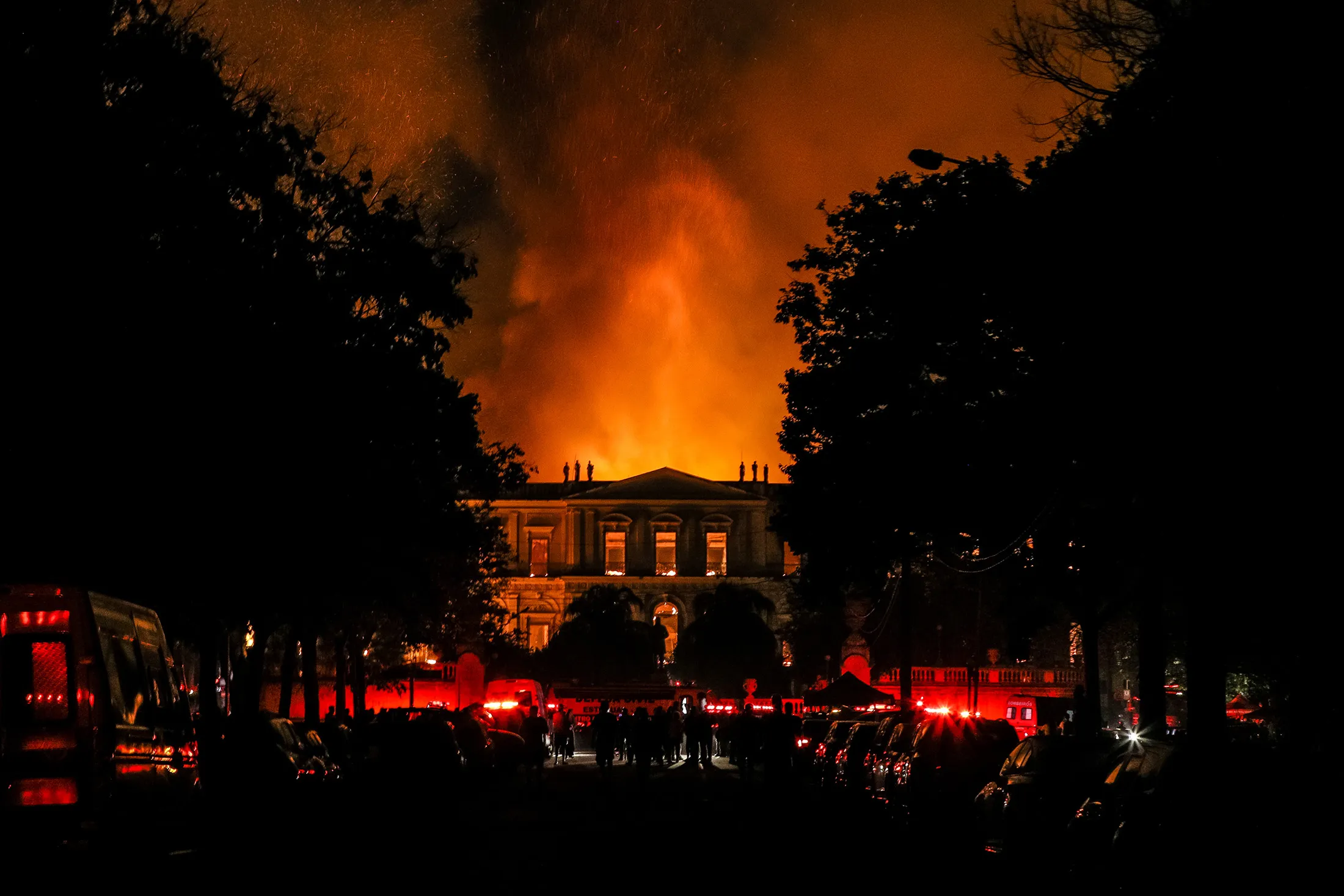 Fire Blazes At Iconic National Museum of Brazil