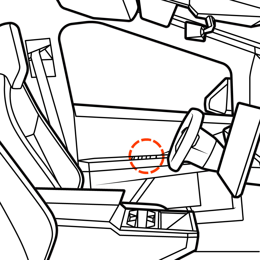 Interior view of the front driver side door