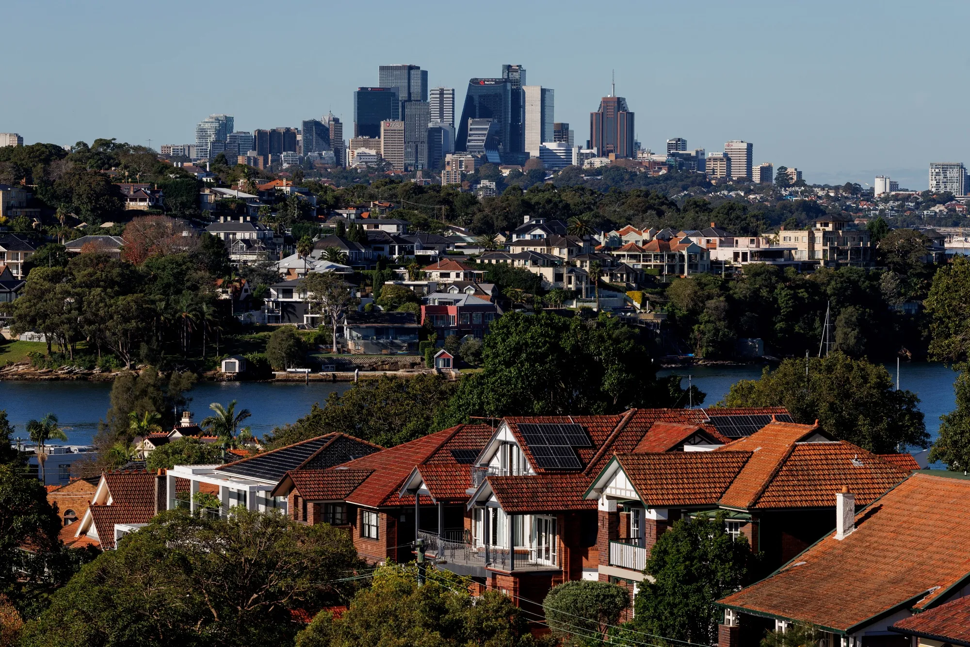 Homes along Sydney Harbour.