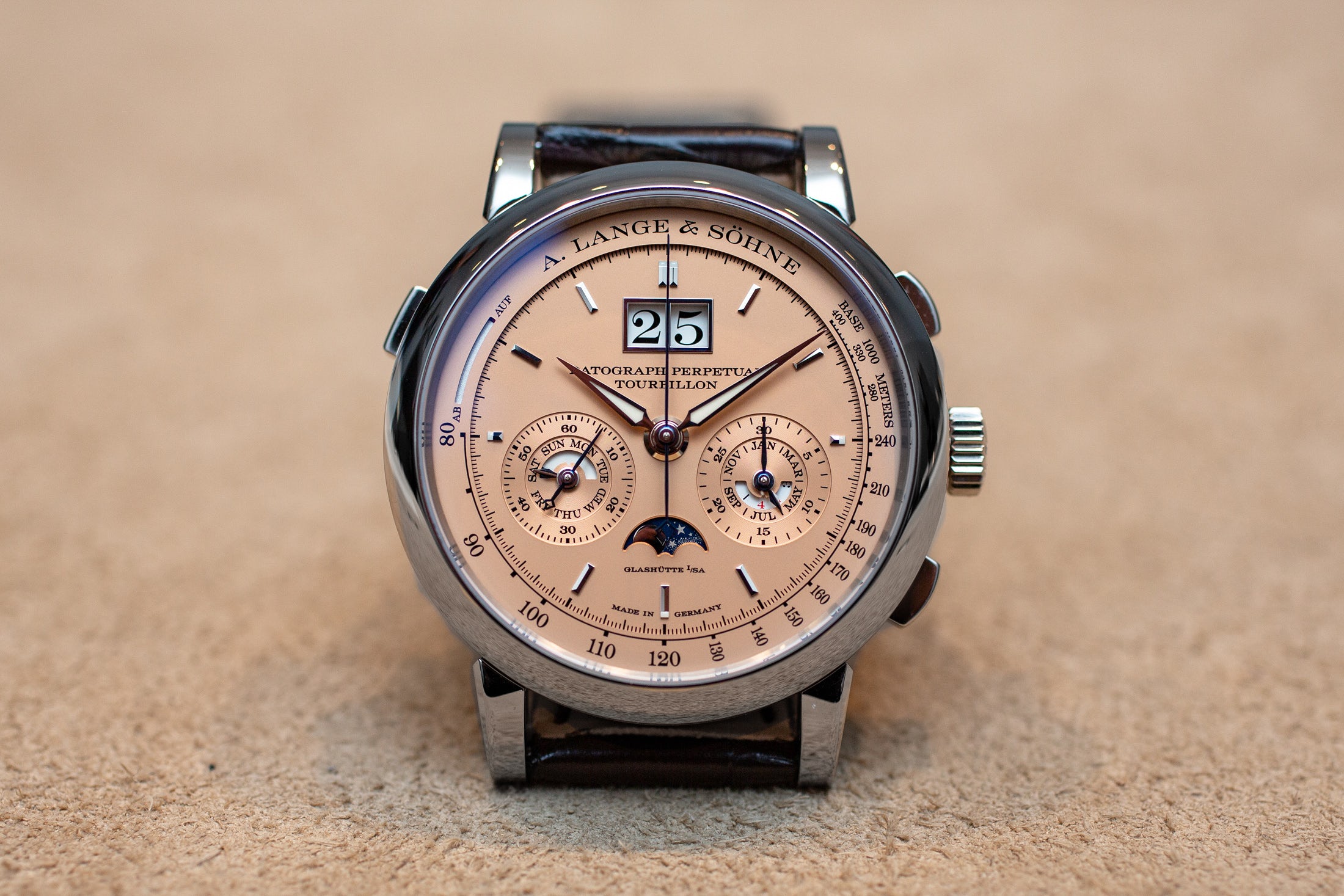 Pink Gold Watch A. Lange Sohne Datograph Perpetual Tourbillon