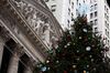 A Christmas tree in front of the New York Stock Exchange (NYSE) in New York, U.S., on Wednesday, Dec. 9, 2020.