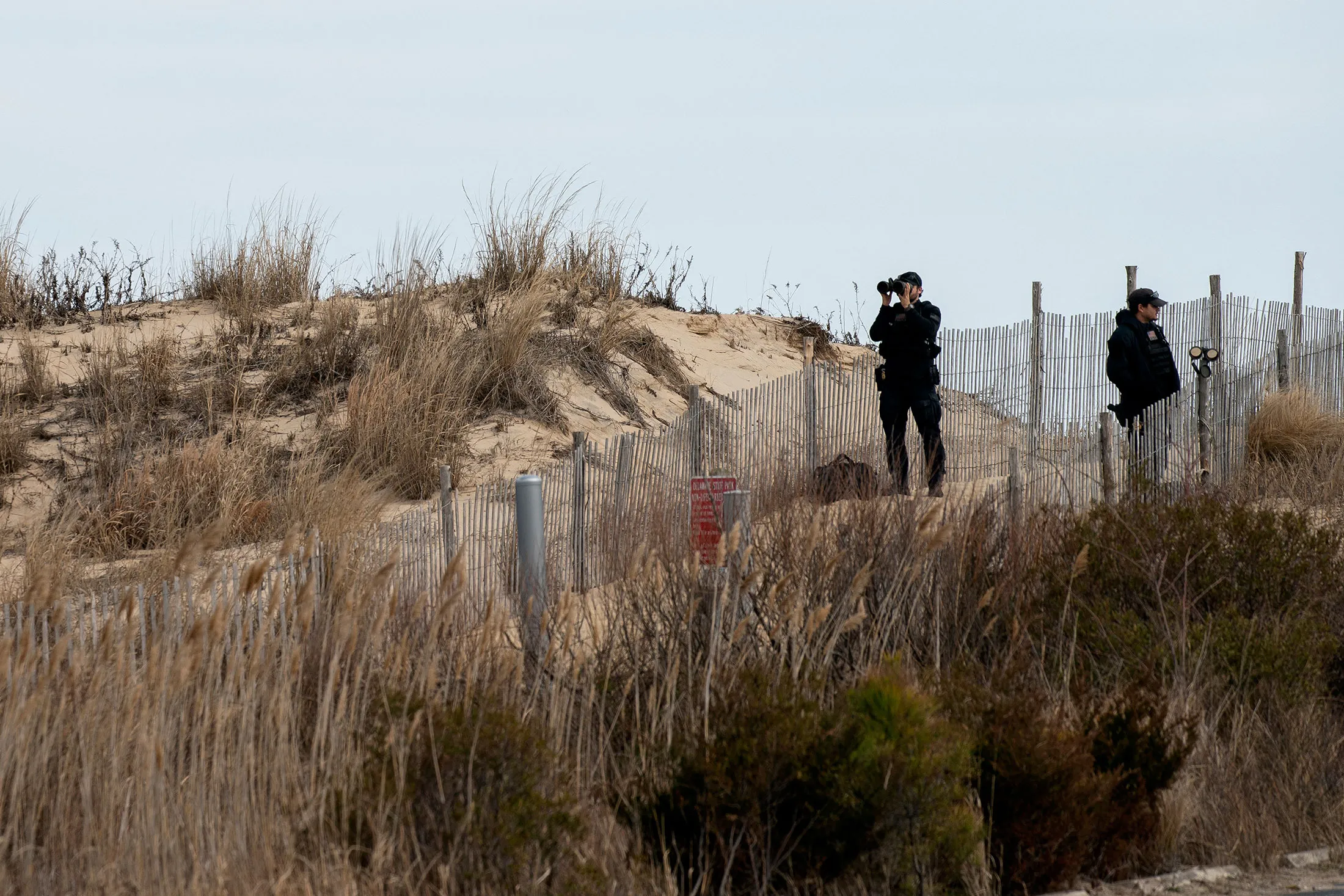 Secret Service agents stand guard&nbsp;in Rehoboth Beach, Delaware, in March.