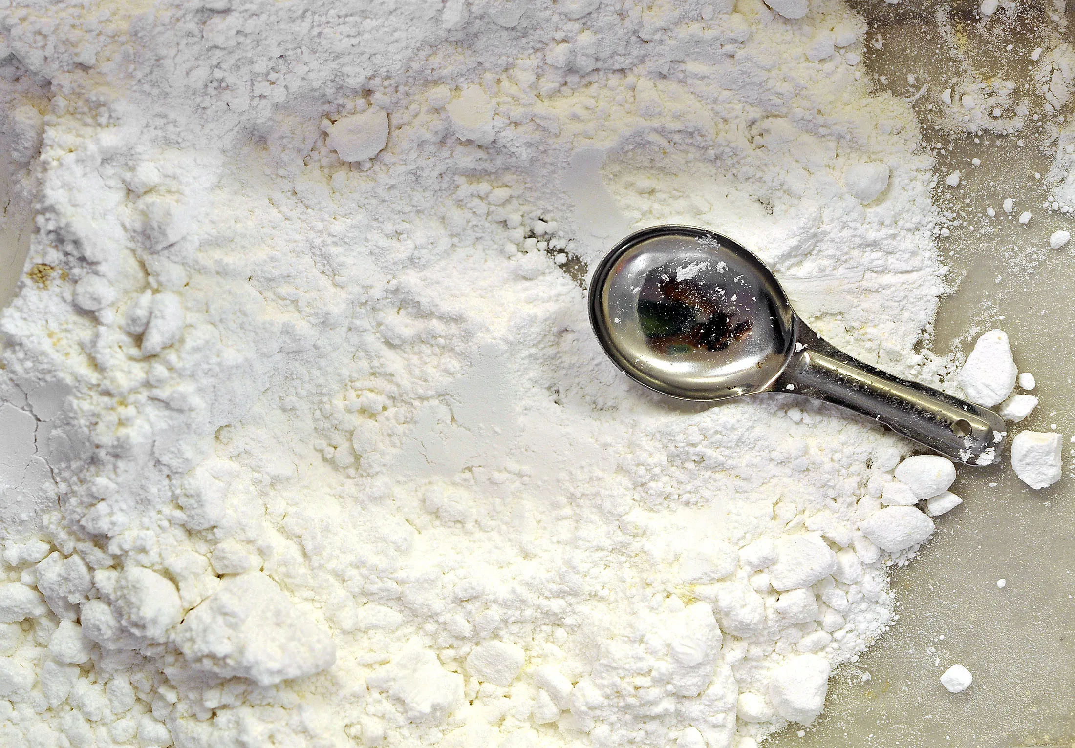 Potassium gluconate on a production table at the Soylent corporate office in Oakland, California.
