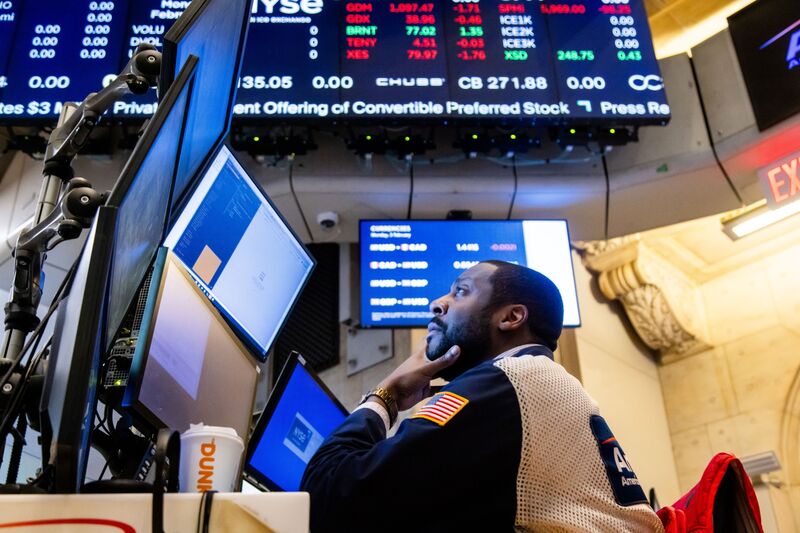 A trader works on the floor of the New York Stock Exchange (NYSE) in New York, US.