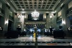 An empty lobby at the Roosevelt Hotel in New York.