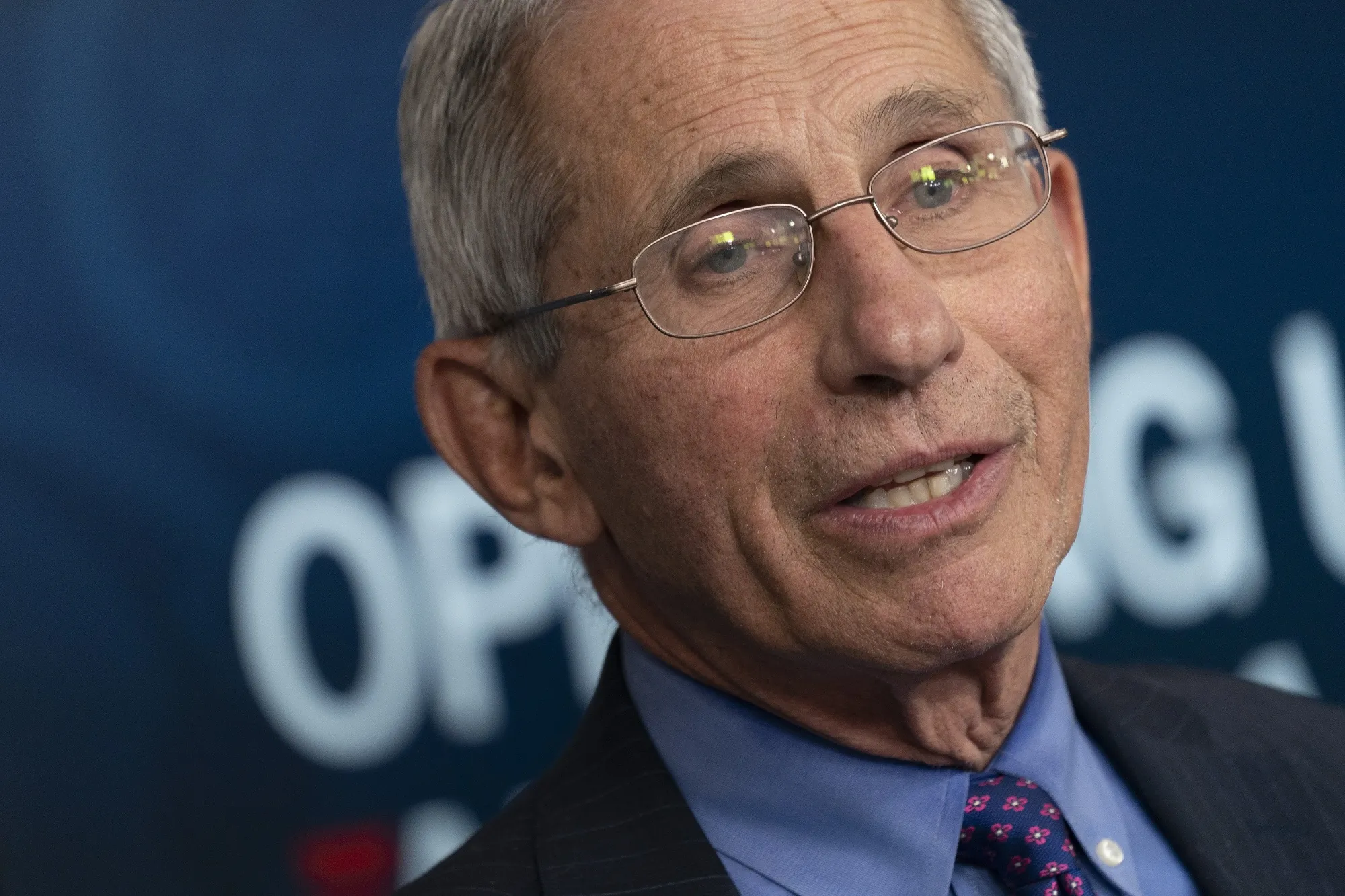 Anthony Fauci, director of the National Institute of Allergy and Infectious Diseases, speaks during a news conference at the White House in Washington on April 16, 2020.