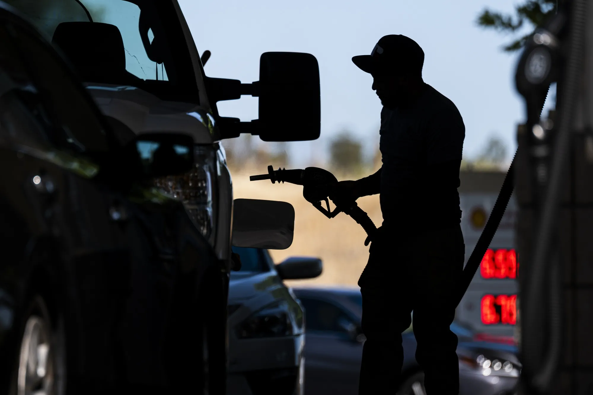 A customer&nbsp;fuels a vehicle&nbsp;at a gas station in Hercules, California.