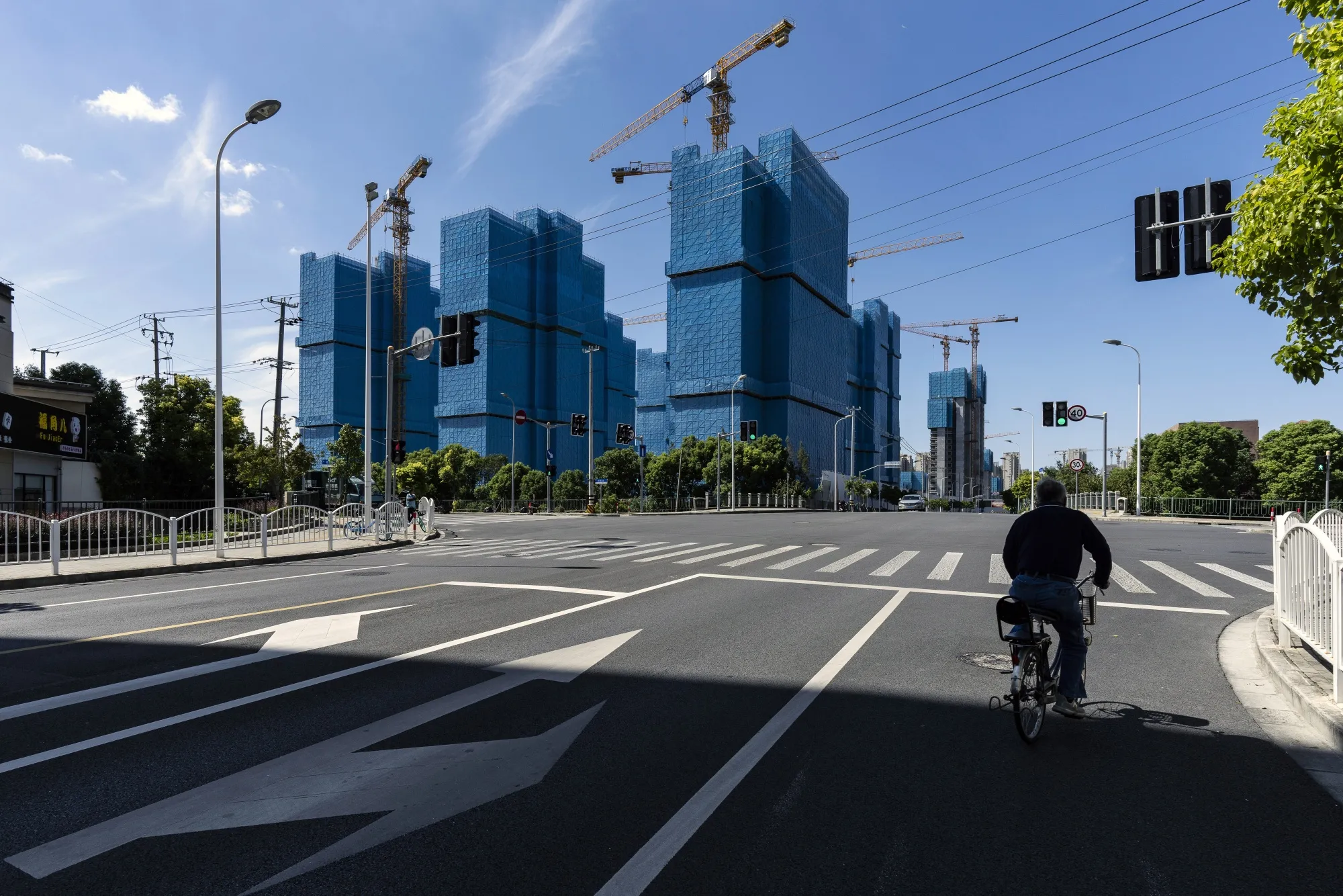Residential buildings under construction&nbsp;in Shanghai.