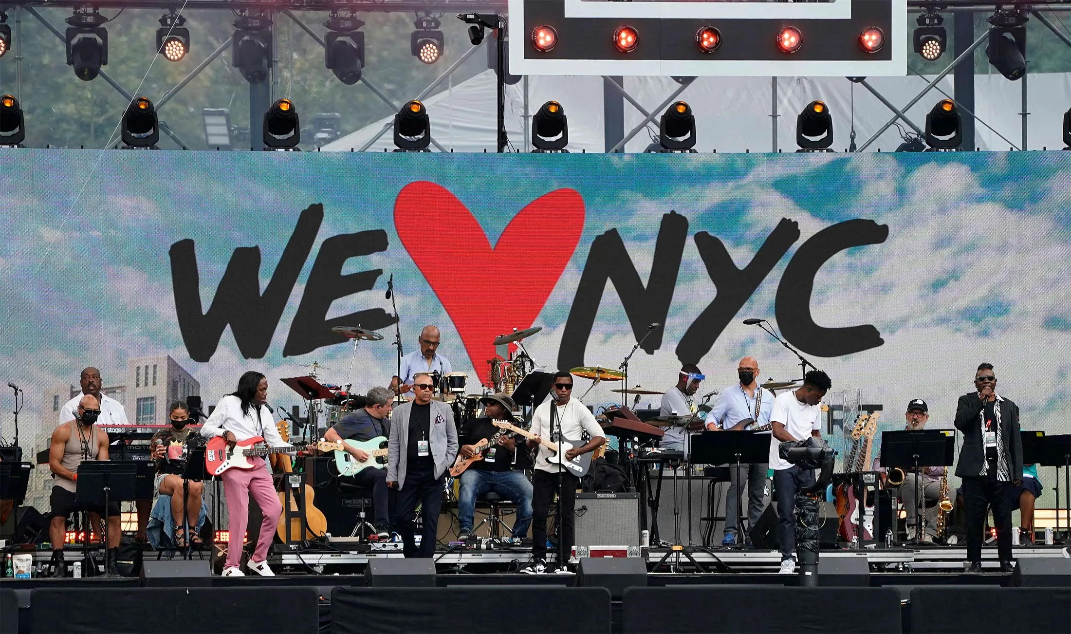 Earth, Wind and Fire perform a soundcheck in Central Park, a day before the concert, on Aug. 20.