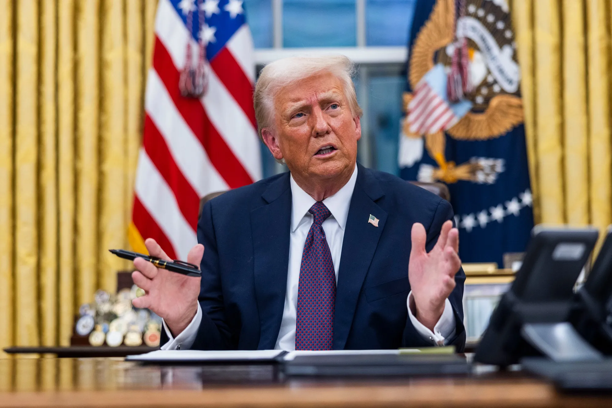 US President Donald Trump at the White House in Washington, DC, on Jan. 20.