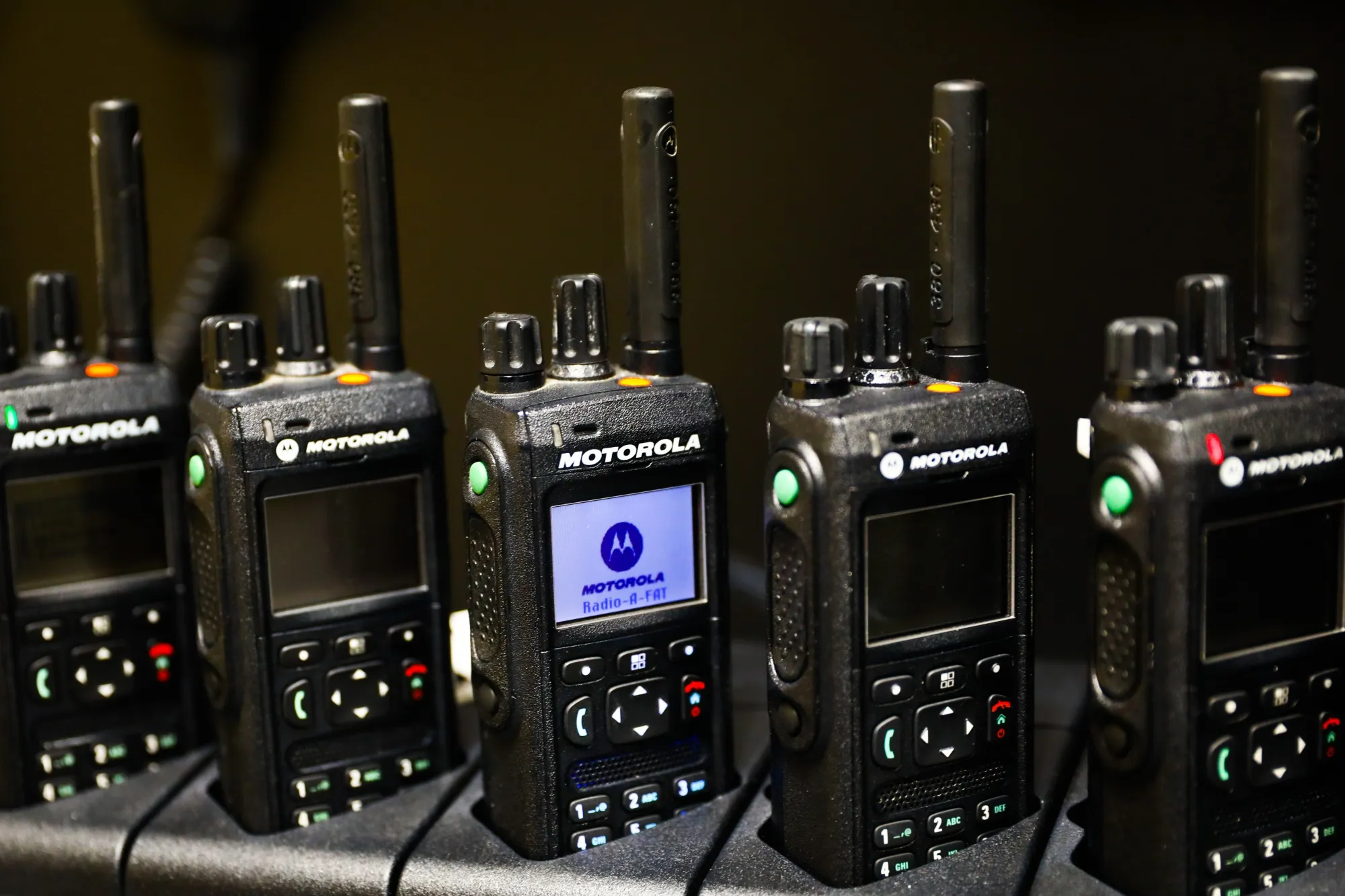 Motorola walkie-talkies.