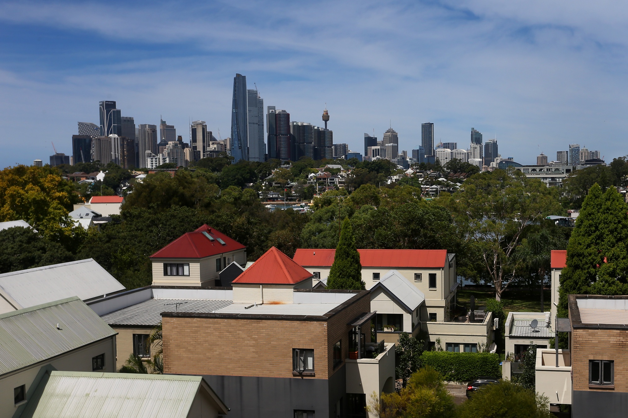 The Sydney city skyline from the suburb of Balmain in Sydney, Australia, on Monday, March 11, 2024. Australia is grappling with a deepening housing crisis, yet city dwellers are pushing back against taller buildings. Lisa Maree Williams/Bloomberg