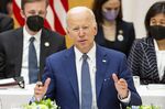 Joe Biden speaks during the Quadrilateral Security Dialogue&nbsp;leaders meeting&nbsp;in Tokyo, Japan, on May 24.