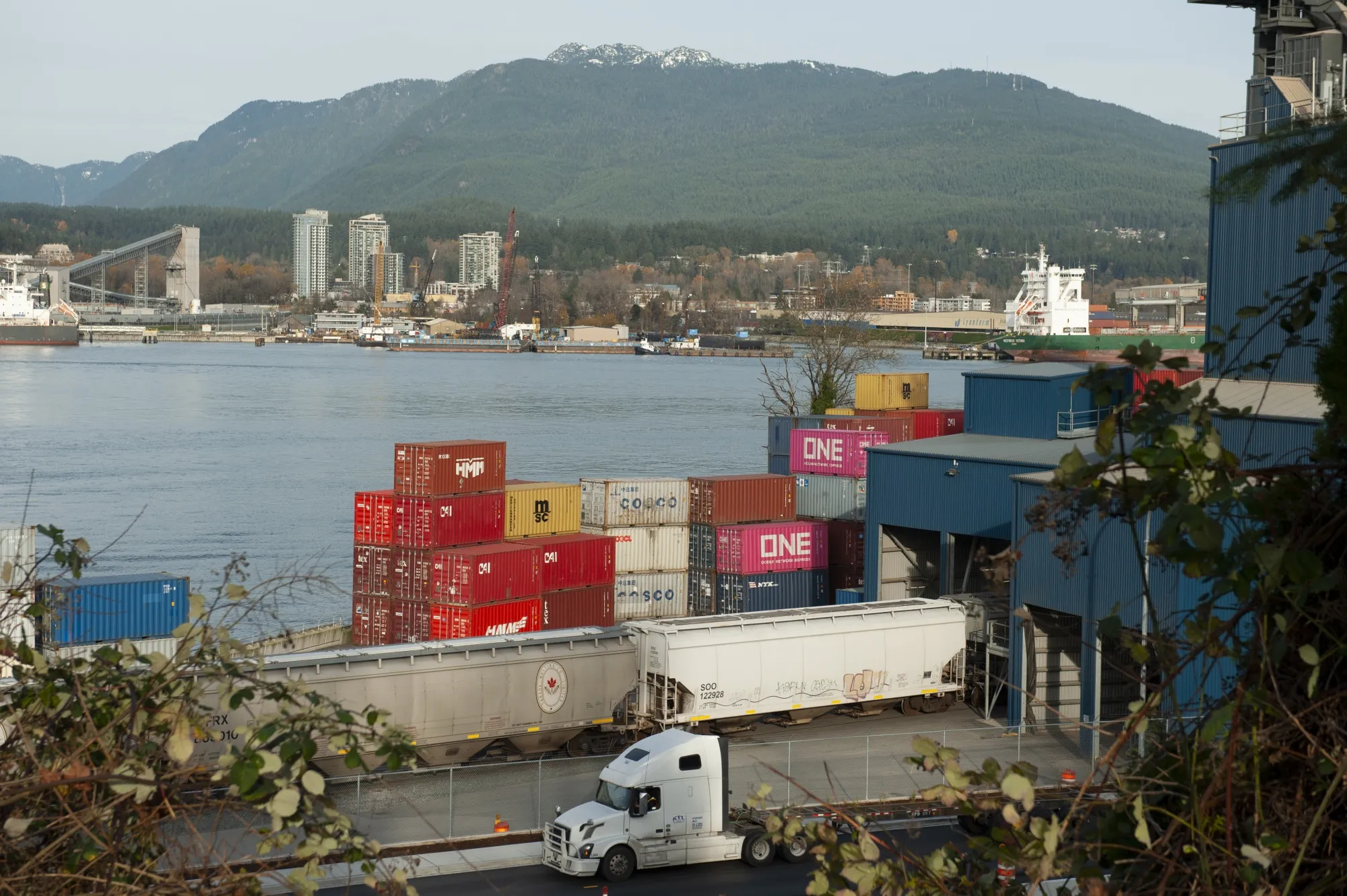 The Port of Vancouver as traffic is cut off by flooding in Vancouver, British Columbia, Canada, on&nbsp;Nov. 17.&nbsp;