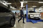Justin Trudeau arrives for a news conference at a Ford facility in Ottawa on Oct. 8, 2020.&nbsp;