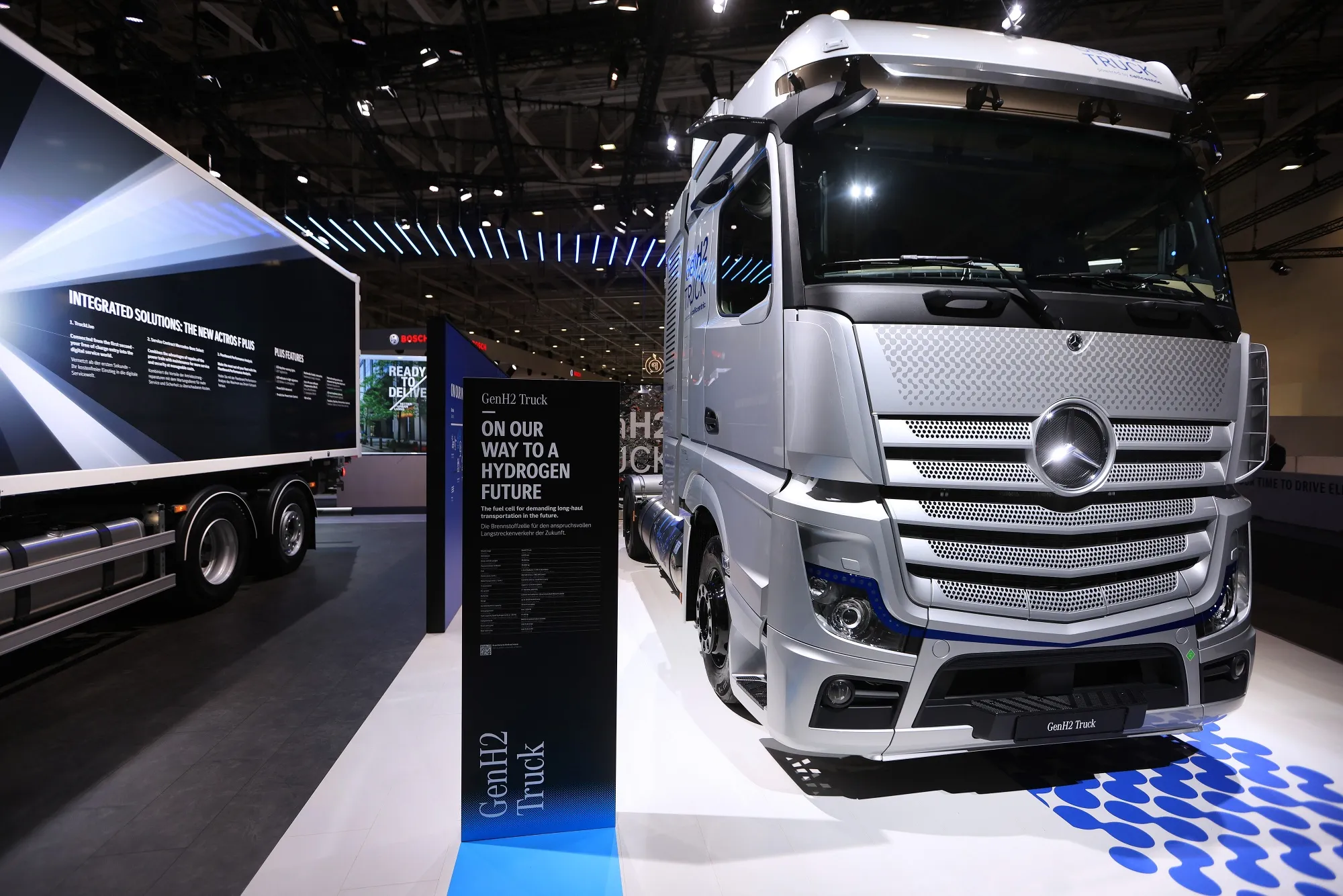 A Mercedes-Benz GenH2 hydrogen-powered truck, manufactured by Daimler Truck AG.