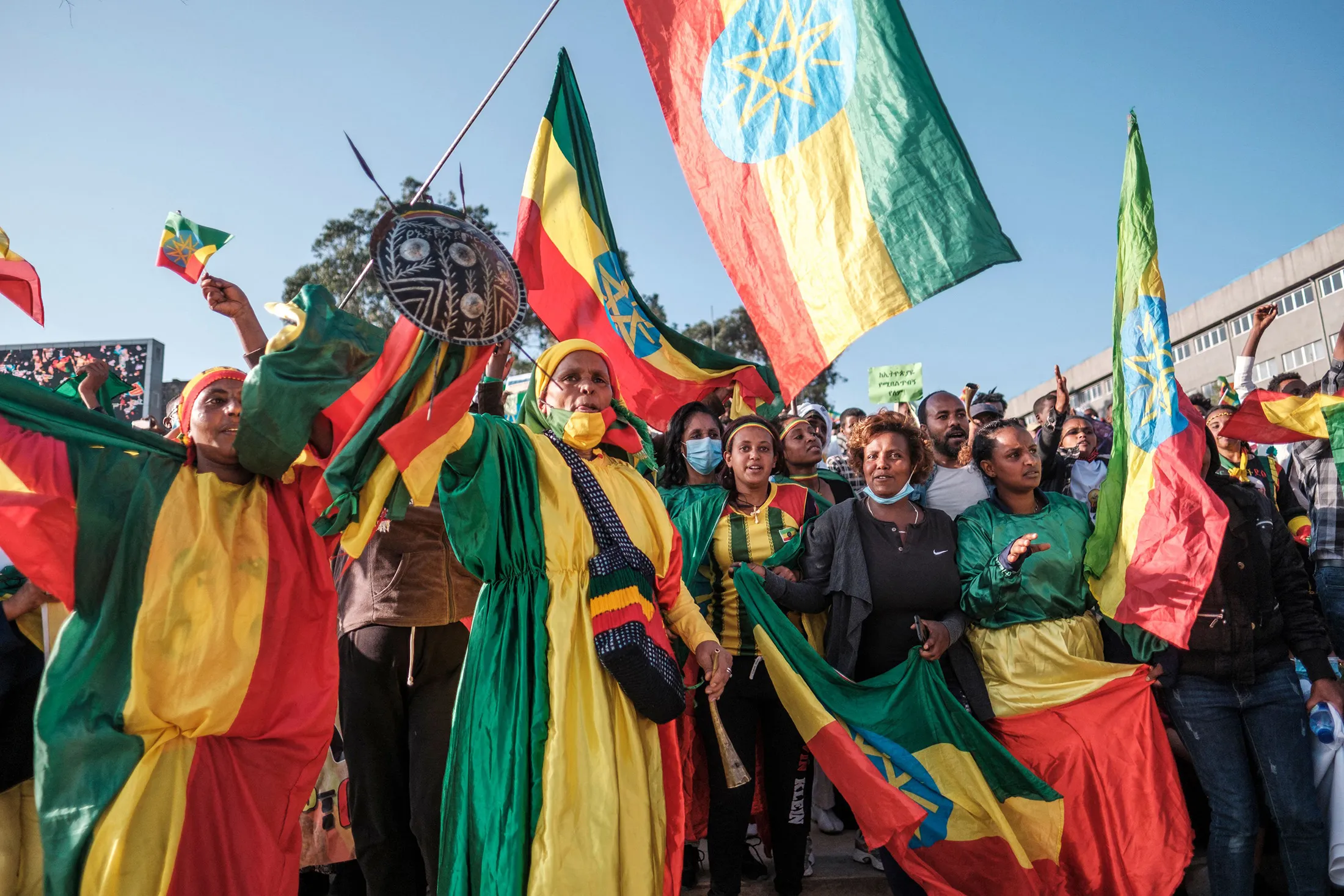 Ethiopia War: Thousands Demonstrate Against Rebels, Interference - Bloomberg, image size:2200x1467