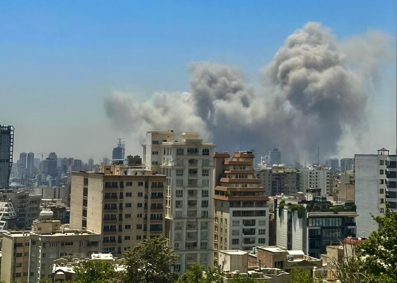 Smoke rises as Israel targets the notorious Evin Prison in north of Tehran, on June 23.