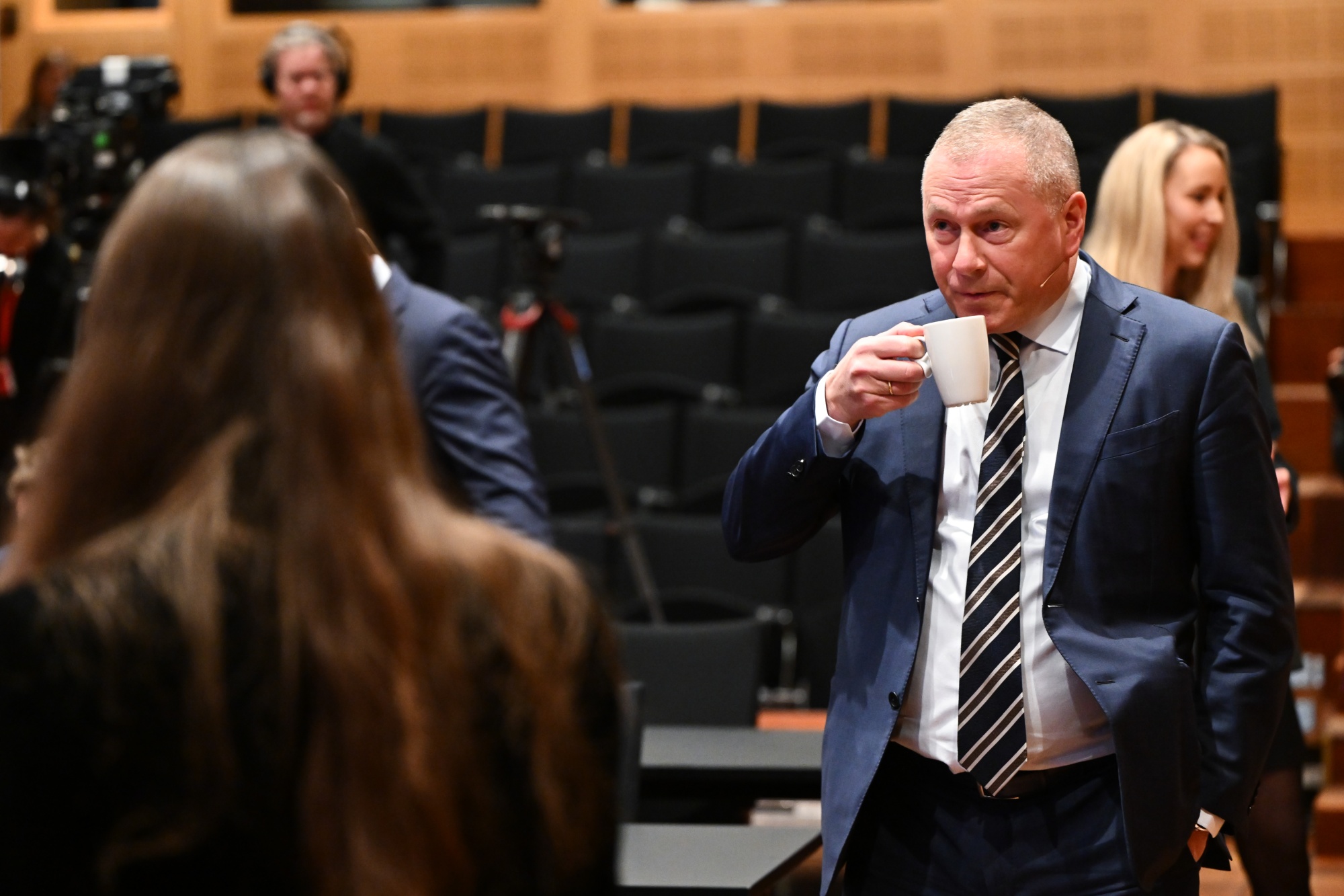 Nicolai Tangen, chief executive officer of Norges Bank Investment Management, ahead of a news conference on the sovereign wealth fund's annual key figures for 2025 in Oslo, Norway, on Thursday, Jan. 29, 2026. Norway's $2.2 trillion sovereign wealth fund trimmed its stakes in the biggest US tech firms, including its top holding Nvidia Corp., in the second half of 2025, according to a newly published list of holdings.