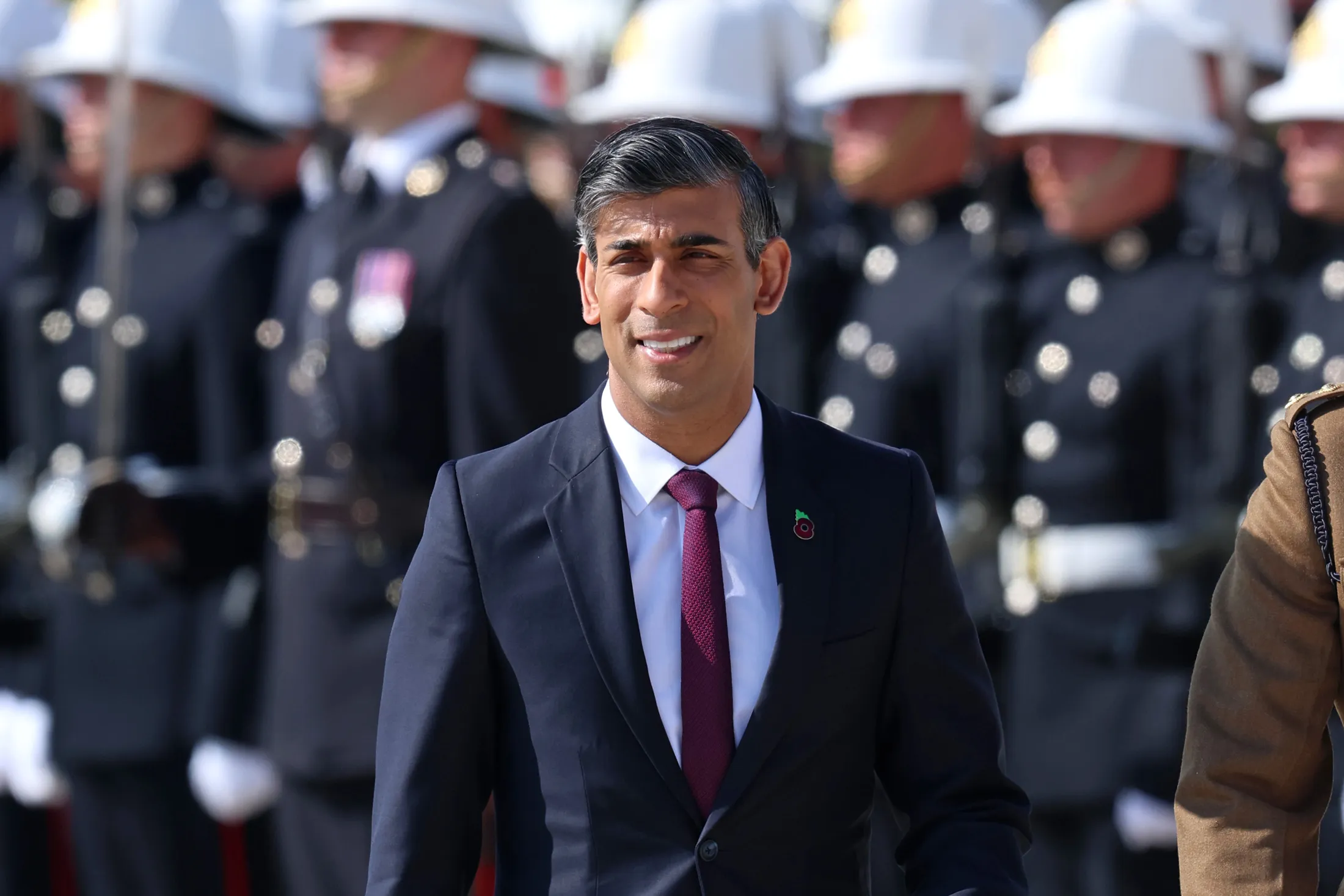 Rishi Sunak at the D-Day commemoration in France yesterday.