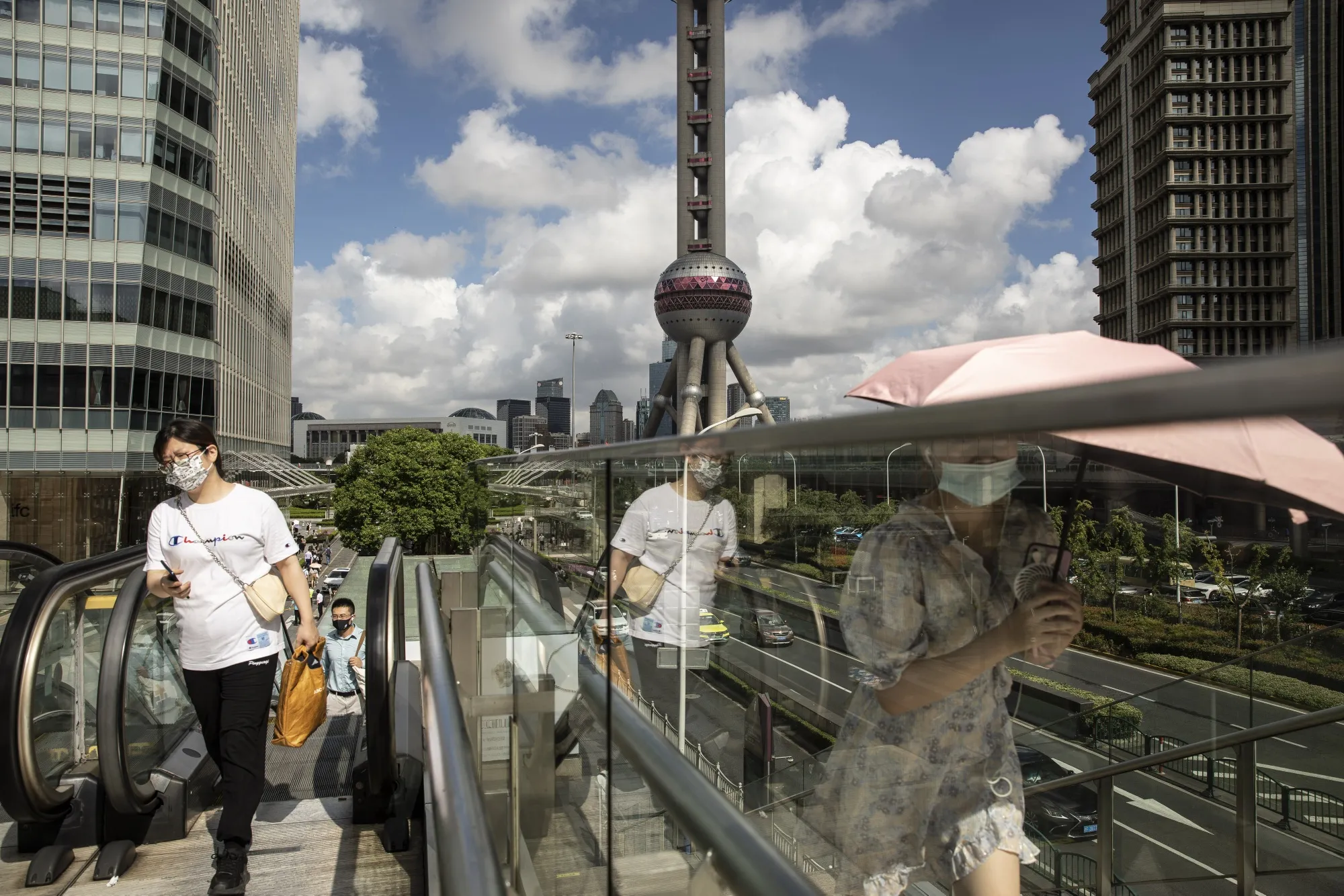 Office Workers in Shanghai as China Faces Coronavirus Resurgence