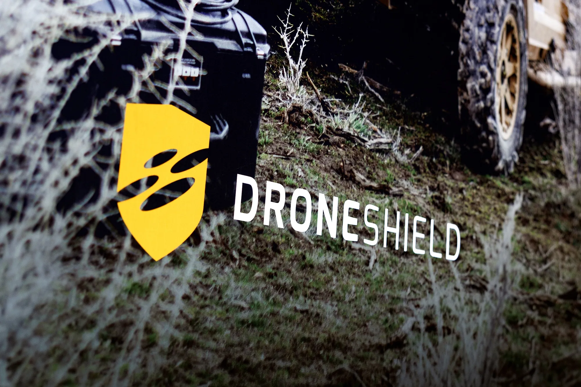 The DroneShield Ltd. logo displayed at the company's office in Sydney.