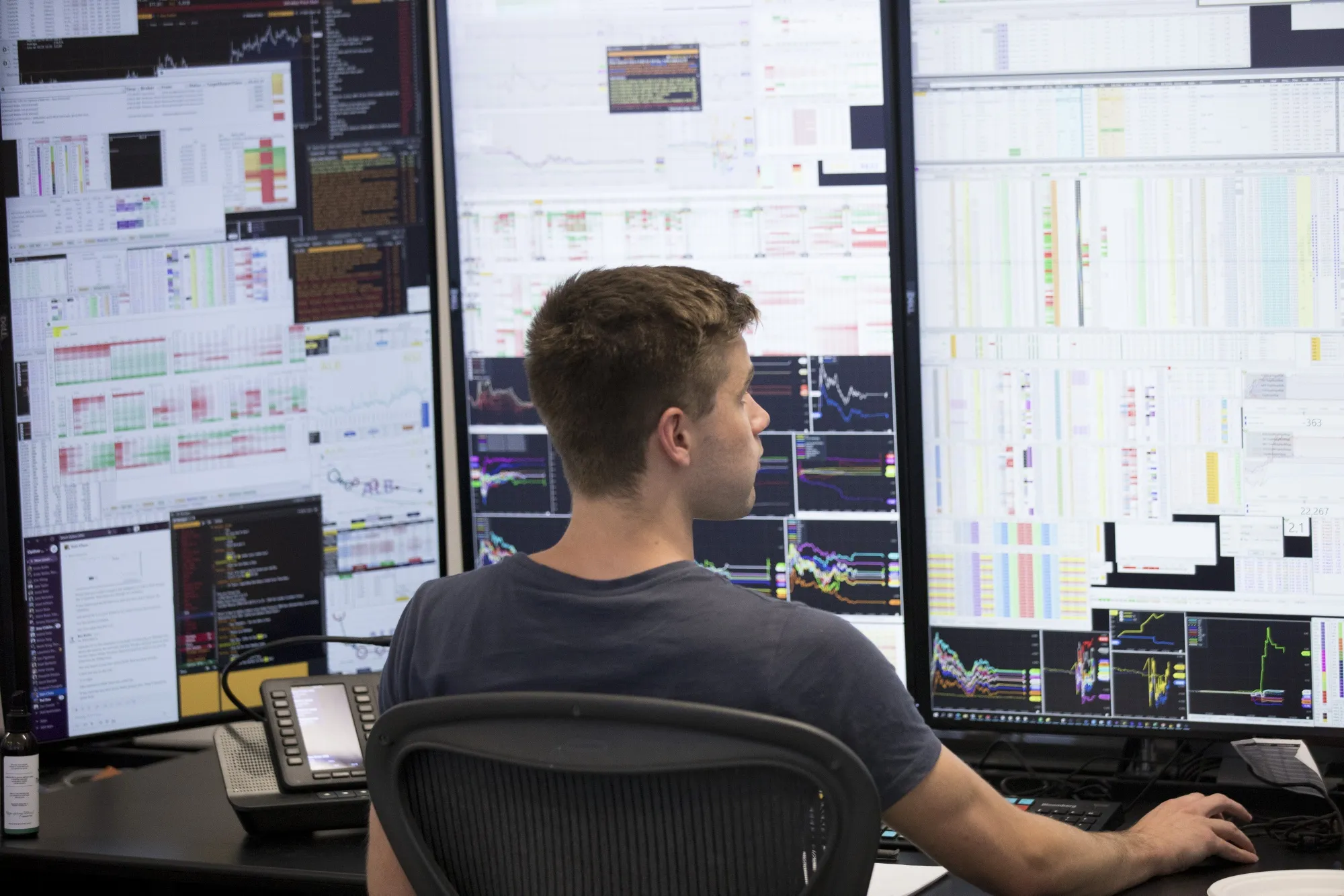 A trader works in an office&nbsp;in Sydney, Australia.