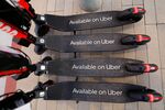 Uber's Jump electric scooters in San Diego.