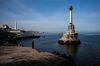 A monument to scuttled ships stands off the shore of Sevastopol, Crimea, on Tuesday, Feb. 28, 2017.