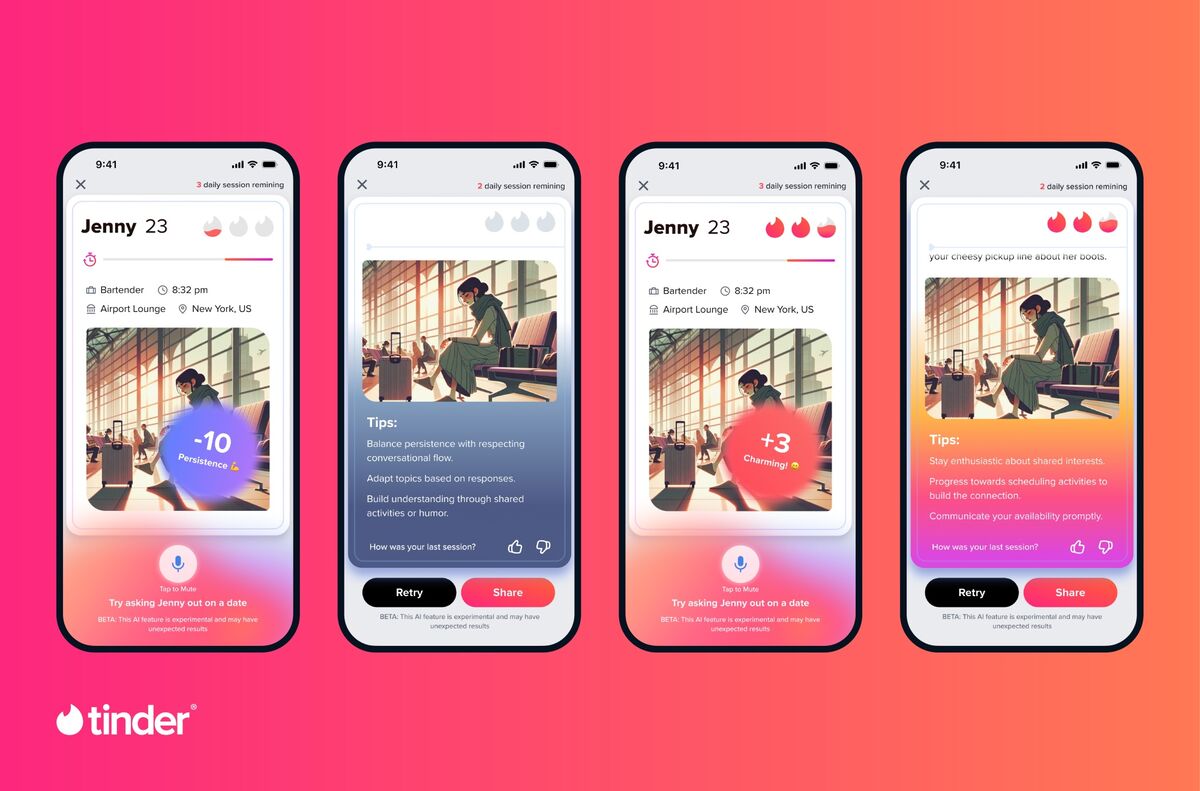 Tinder unveils “The Game Game”, a free in-app voice-based game that invites users to flirt with AI chatbots powered by OpenAI's GPT-4o and GPT-4o mini models