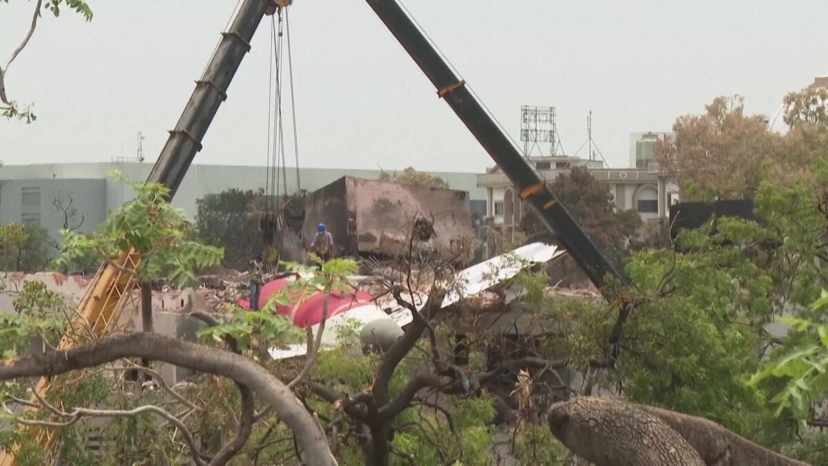 Watch India Plane Crash Inspection and Recovery Begins