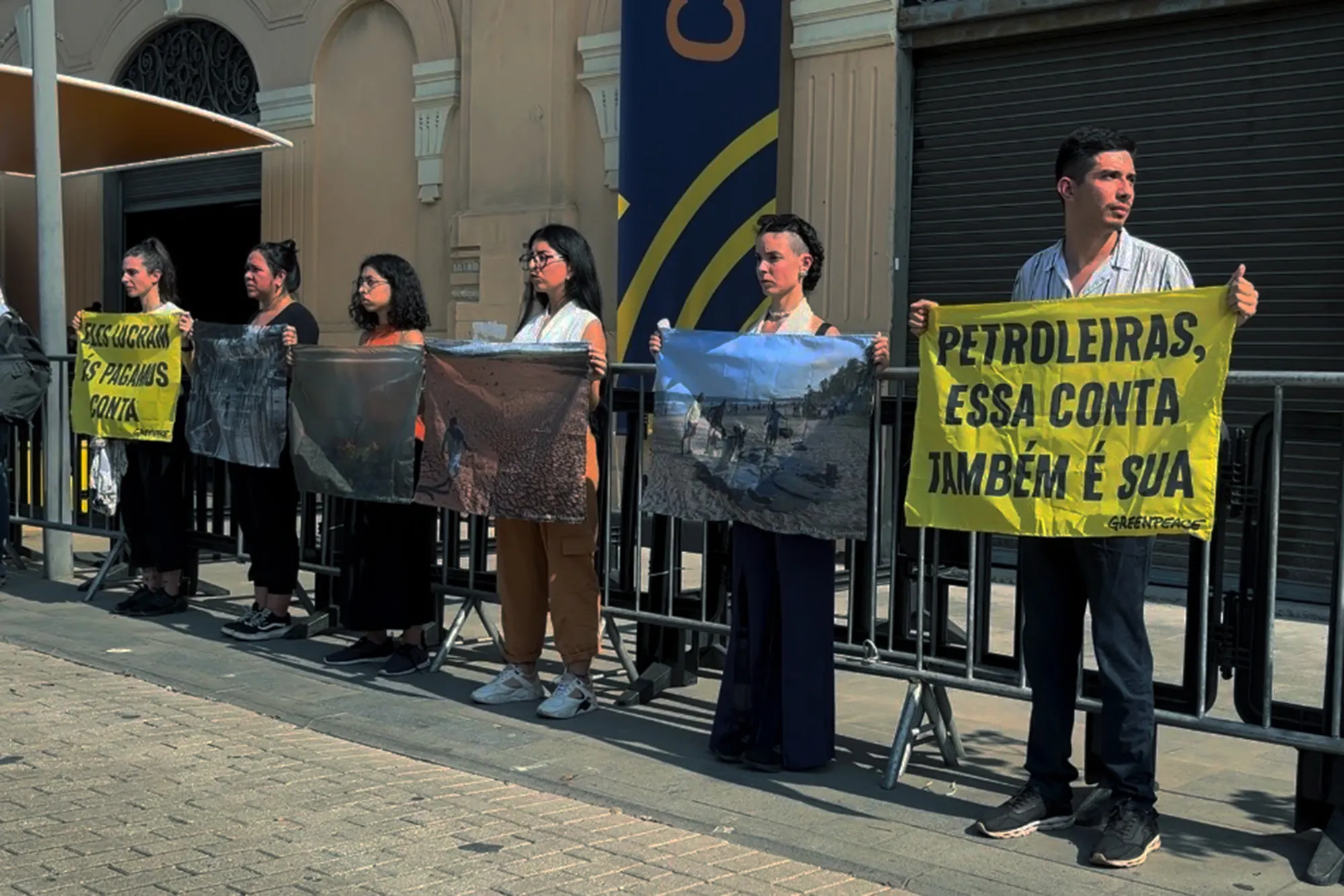 Protesters amid oil outlook conference in Rio de Janeiro, Brazil.