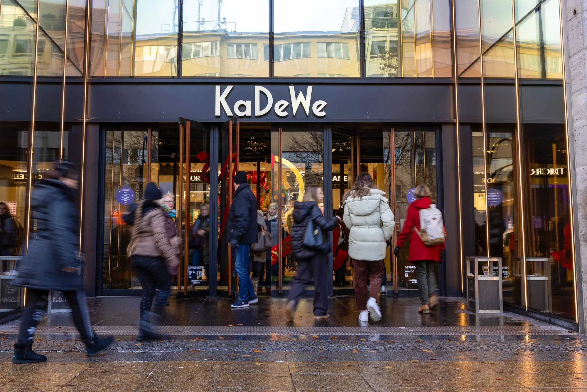 Shoppers enter the KaDeWe department store&nbsp;in Berlin, Germany.
