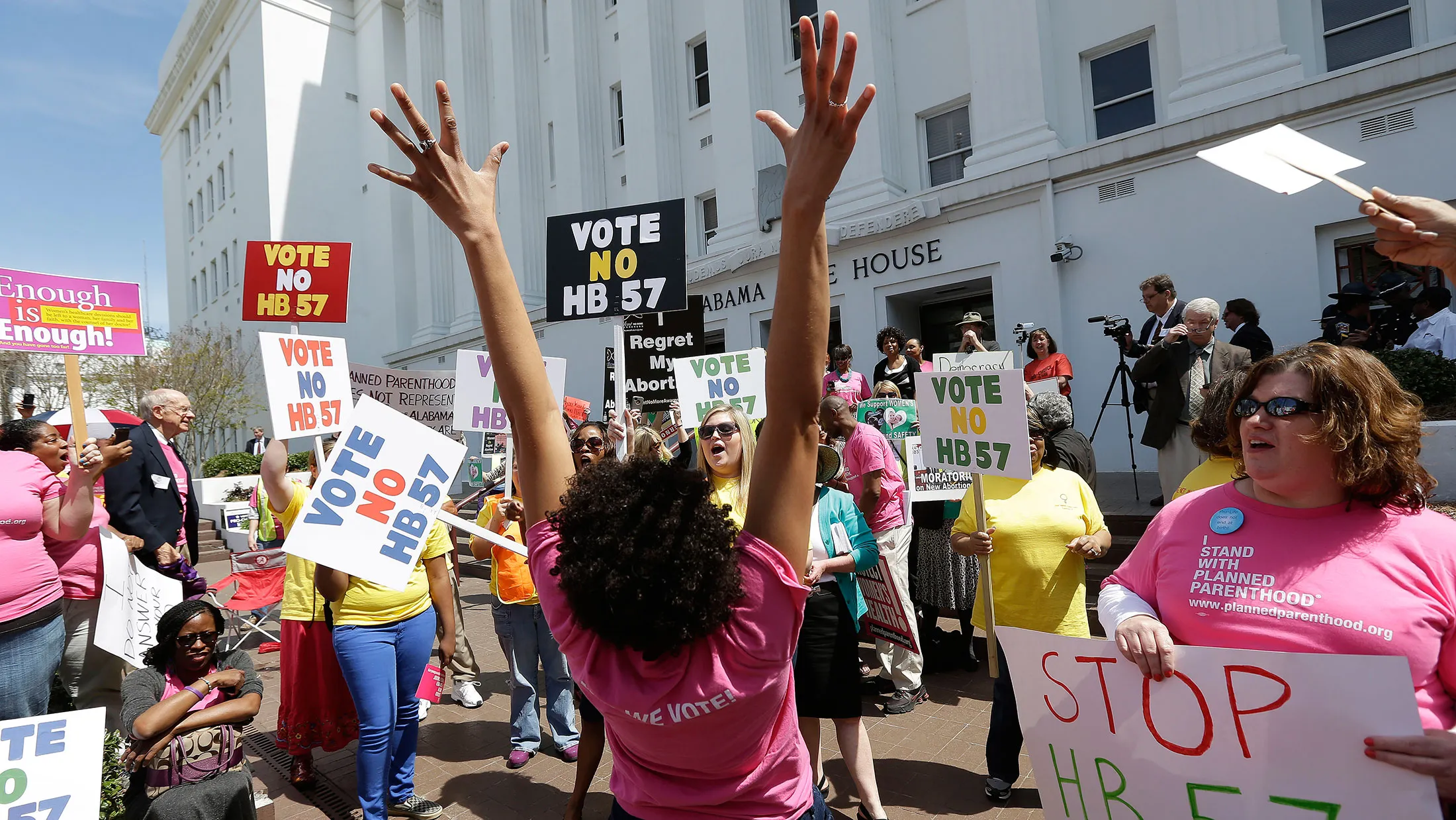Protesters outside the Alabama Statehouse in Montgomery on April 2, 2013.

