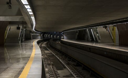 Railway tracks are seen at the Nossa Senhora da Paz metro station, the first in a series of new metro stations scheduled to open ahead of the 2016 Olympics, in Rio de Janeiro, on June 2, 2016.