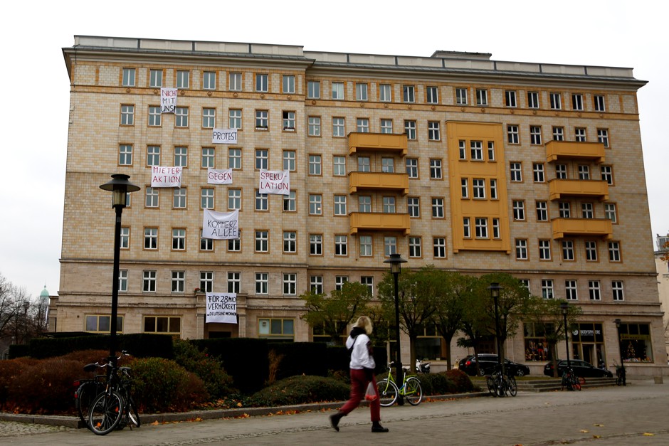 One of the apartment blocks on Karl Marx Allee just bought by the city