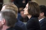Fiona Hill closes her eyes as she testifies to the House Intelligence Committee on Nov. 21.
