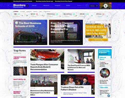 This is what happens when you run Bloomberg Business through DeepDream: Dogs and eyes appear in all your images.