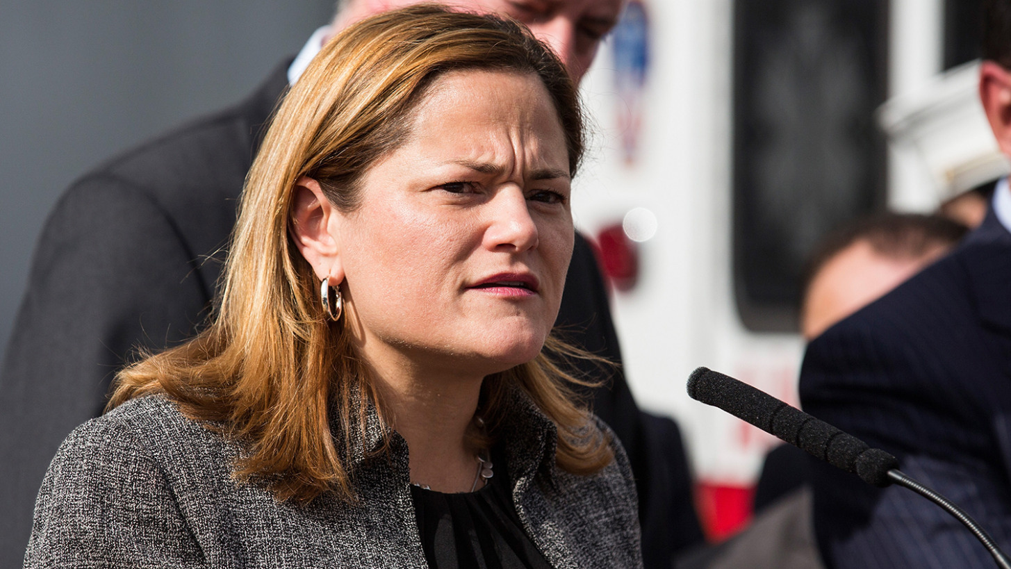 Speaker of the New York City Council Melissa Mark-Viverito speaks at a press conference regarding the ongoing concerns of Ebola and the city's efforts to contain the virus on October 28, 2014 in New York City.
