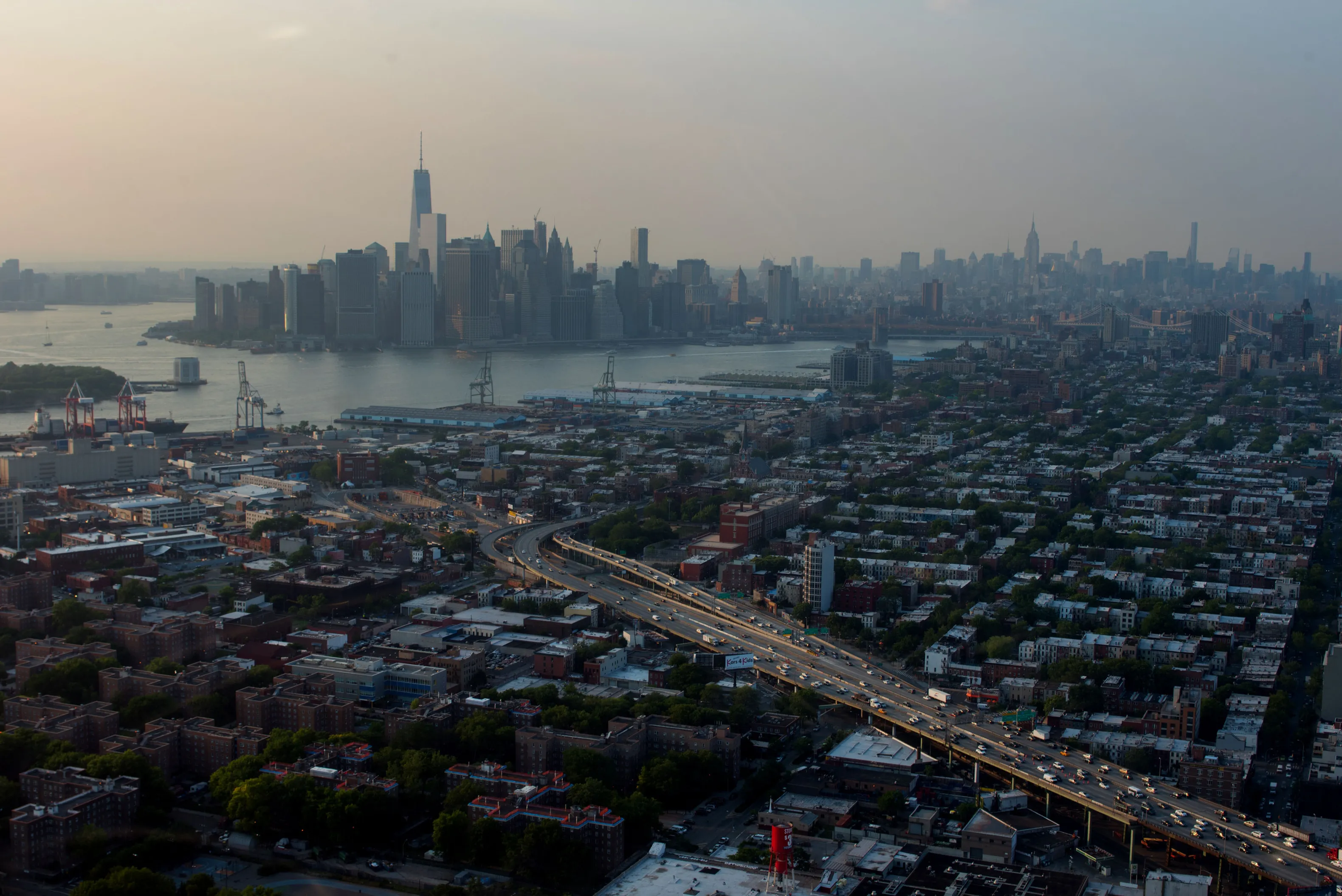 Aerials Of New York And New Jersey Infrastructure As Stocks Rally With Gold, Dollar Falls On Fed Rate View